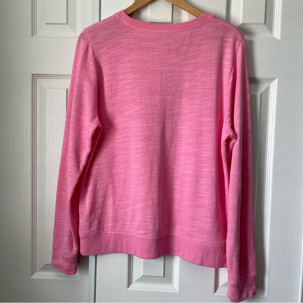 J. Crew women’s size M Pink Slub Cotton French Terry Crewneck Sweatshirt - Picture 3 of 6